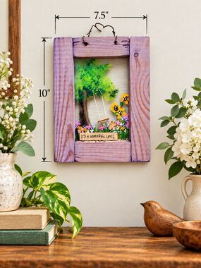 Handmade Reclaimed Wood Wall Art It’s a Wonderful Life 3-D Tree Swing 10"x7.5"